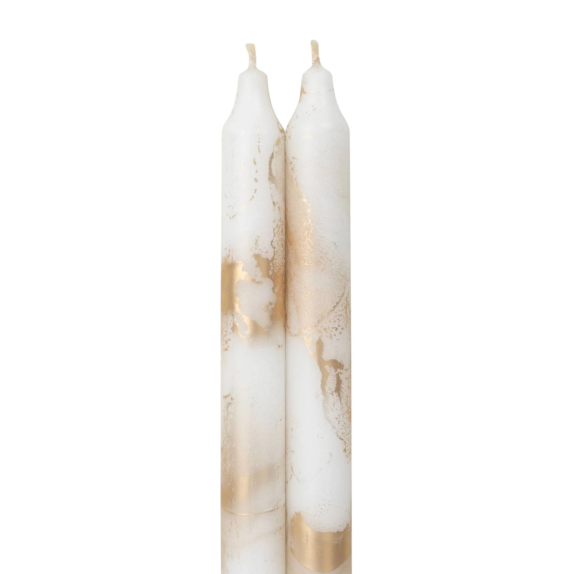12" Decorative Taper Candles 2pk: Lemon Zest w/ Gold - Image 3