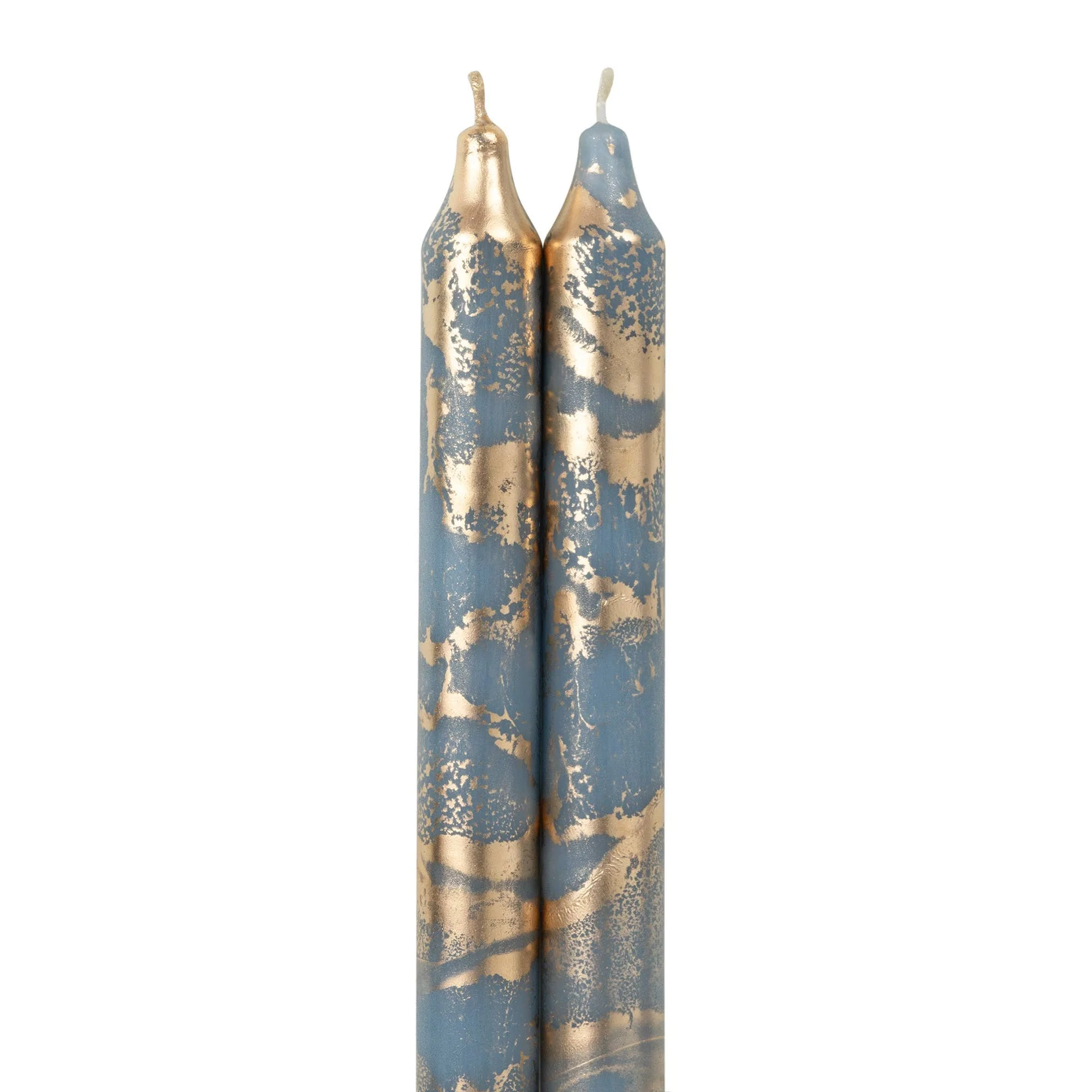 12" Decorative Taper Candles 2pk: Prairie Blue w/ Gold - Image 22