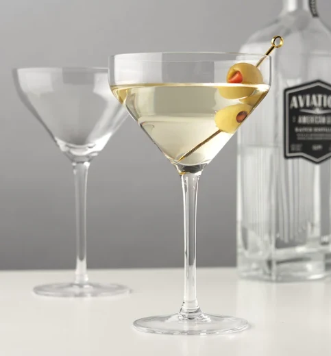 "Raye Angled Crystal" Martini Glasses (Set of 2) - Image 3