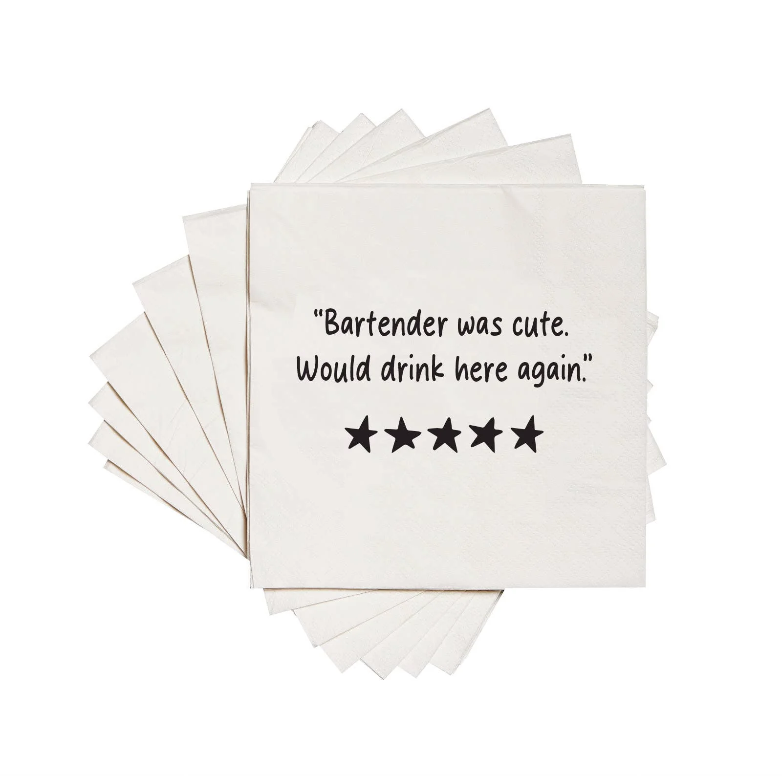 Bartender was cute | Funny Cocktail Napkins