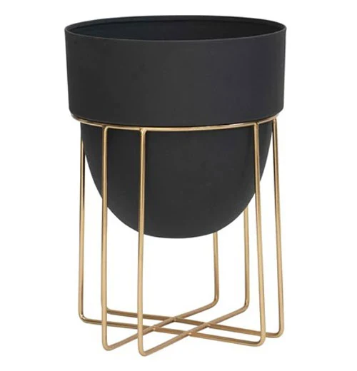 Black Planter With Stand - Image 3