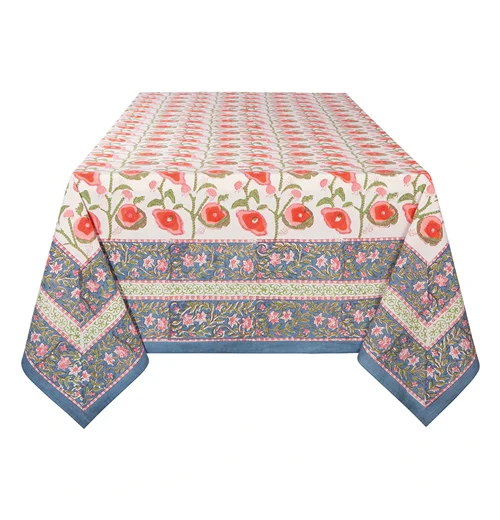 Block Print Poppy Tablecloth - Image 2