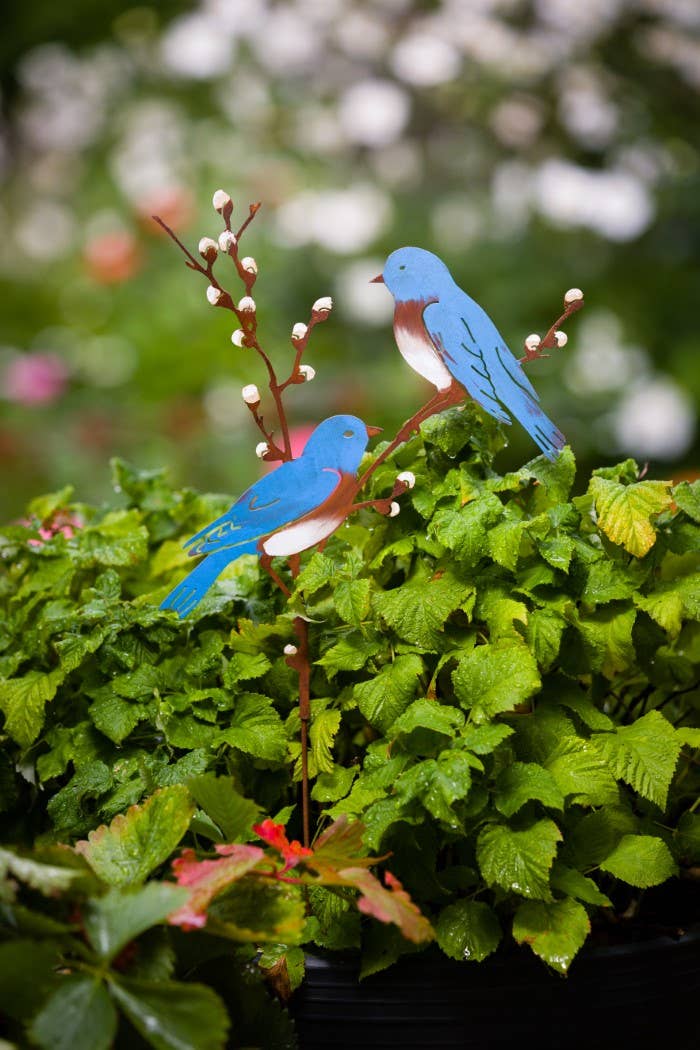 Bluebirds on Pussy Willow -Metal Silhouette Garden Yard Art - Image 12