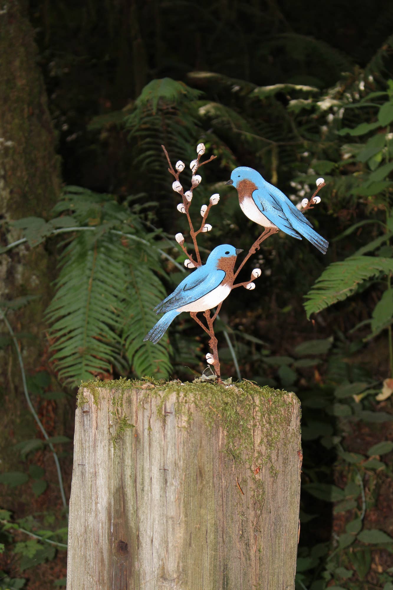 Bluebirds on Pussy Willow Tab -Painted - Image 5