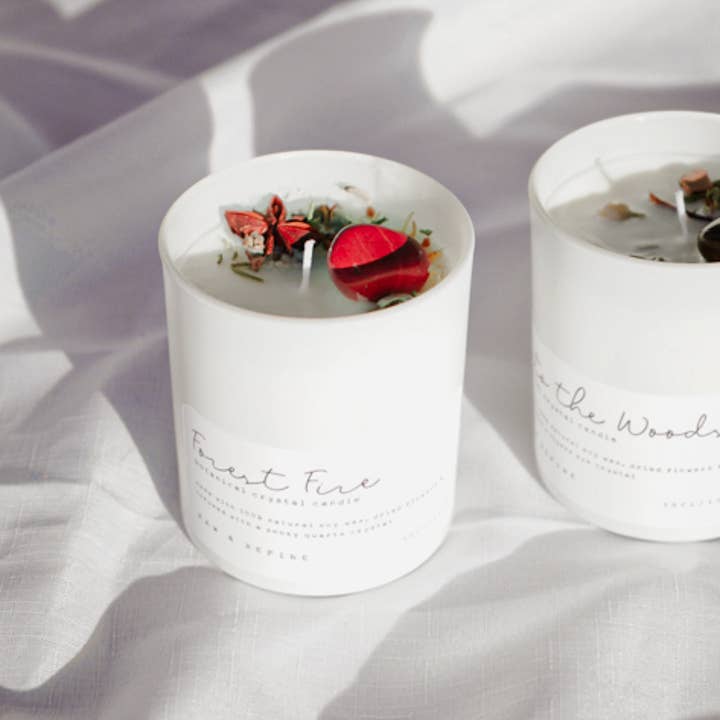 Botanical Crystal Candle Infused With Charged Gemstone: IN BLOOM - Image 6