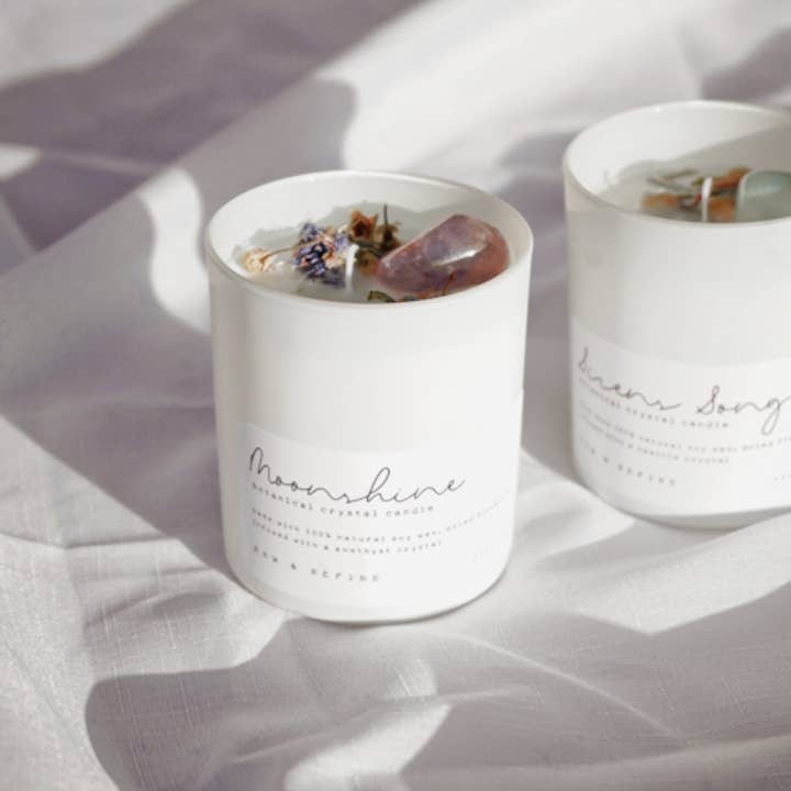 Botanical Crystal Candle Infused With Charged Gemstone: INTO THE WOODS - Image 3