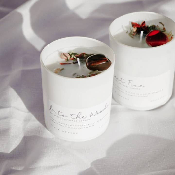 Botanical Crystal Candle Infused With Charged Gemstone: SIRENS SONG - Image 4