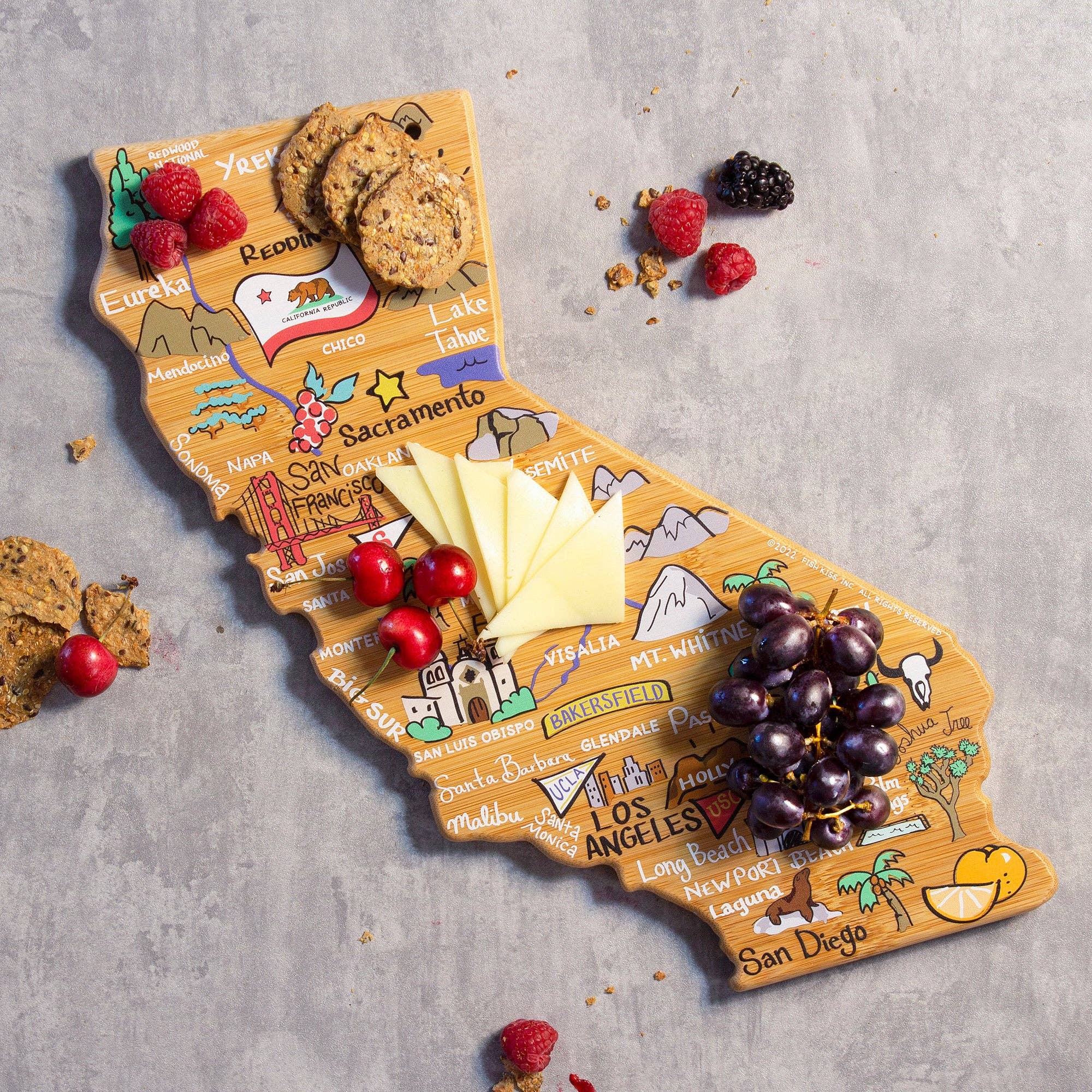California Cutting Board with Artwork by Fish Kiss™ - Image 2