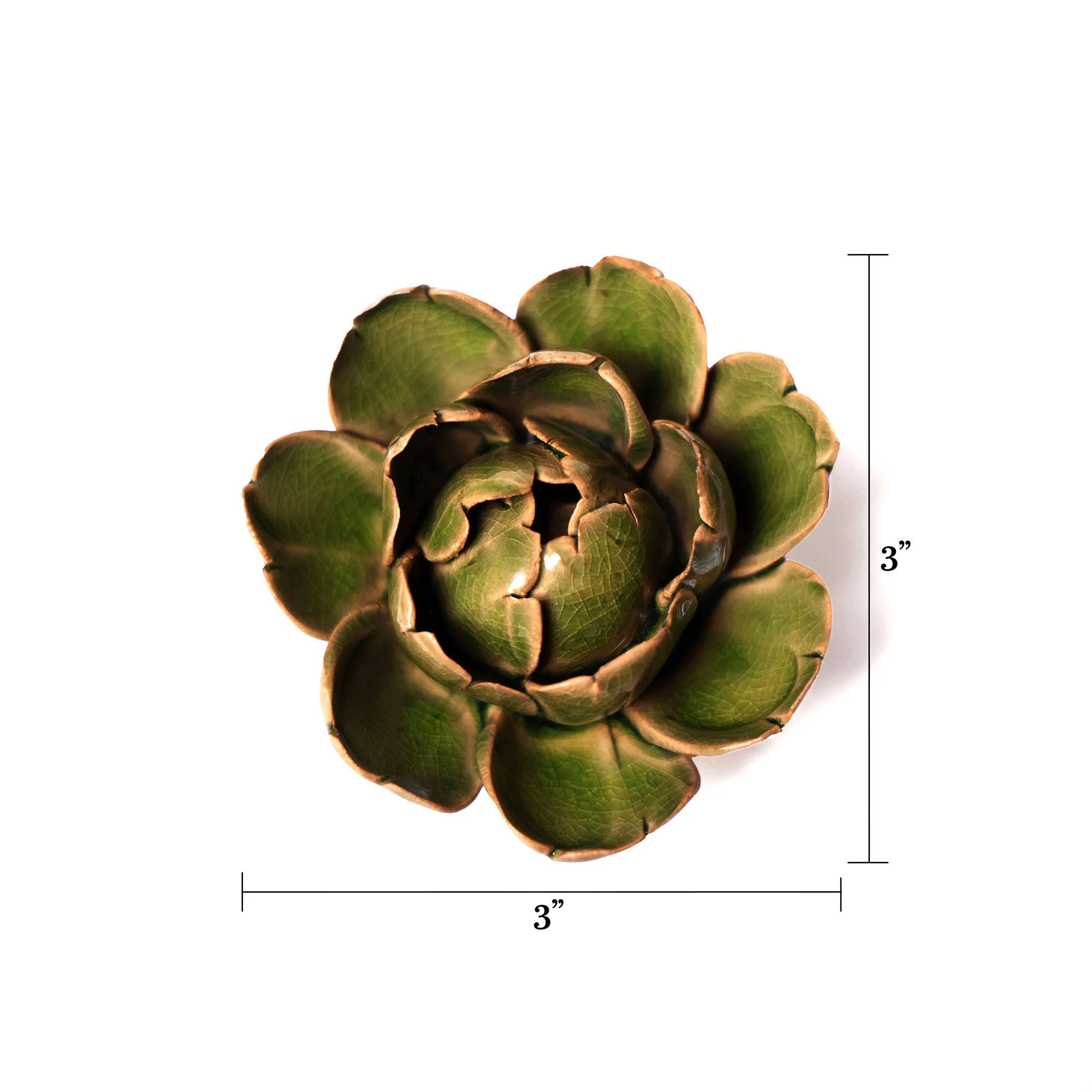Ceramic Flower & Faux Succulent Collection 12: Flower Green - Image 16