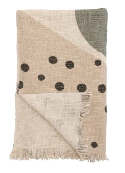 Cotton Throw With Abstract Face Design - Image 3