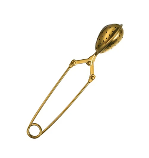 Stainless Steel Gold Heart Tea Strainer - Image 2