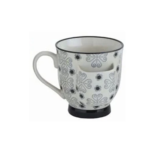 Stoneware Cup w/ Tea Bag Holder - Image 2
