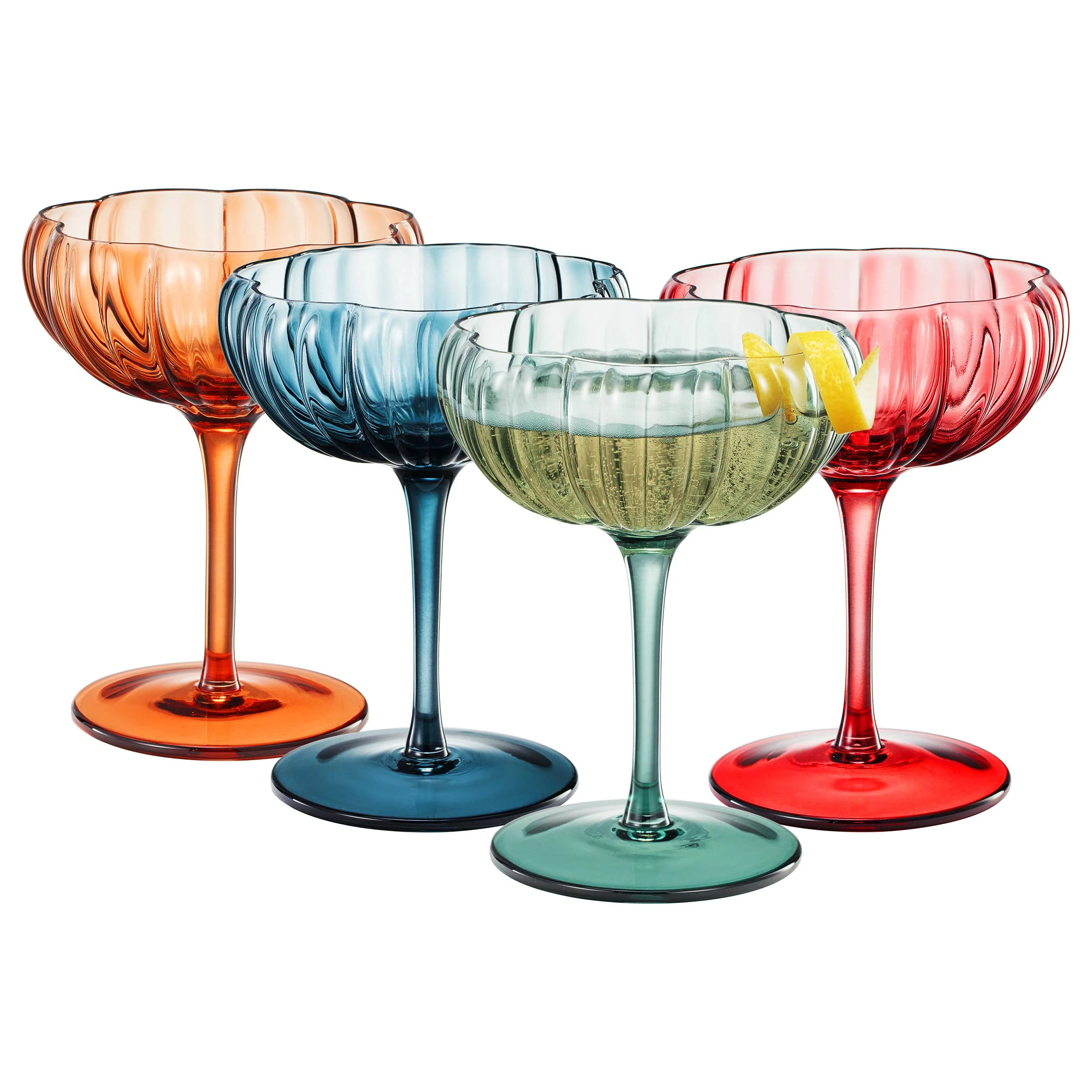 Flower Coupe Cocktail Colored Glass - Image 4