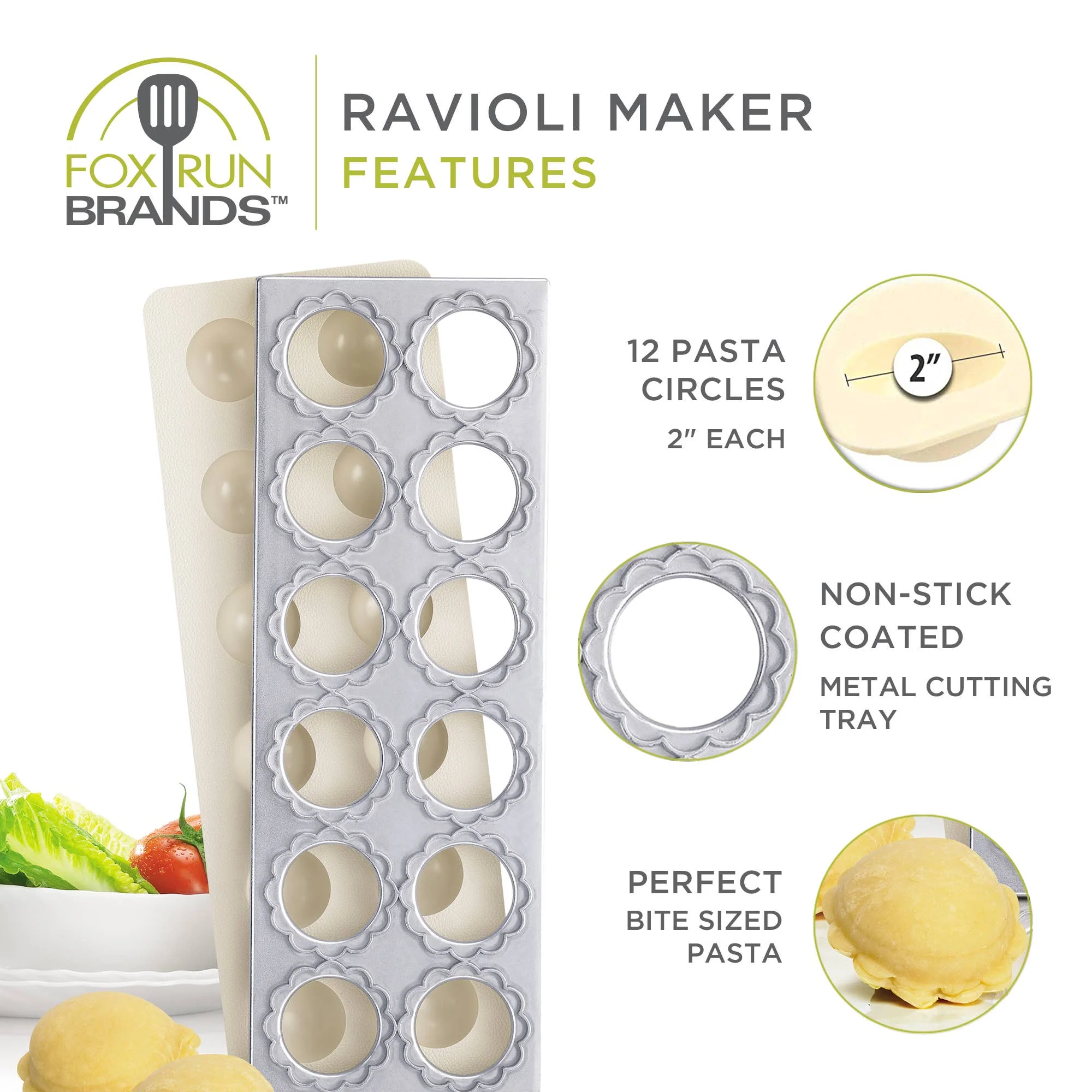 Fox Run Flower Shaped Ravioli Maker, 12 Molds, 12" x 3" x 1" - Image 4
