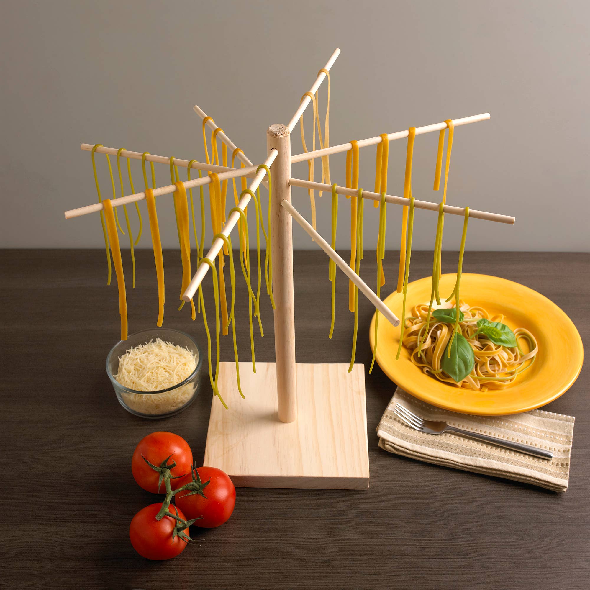 Pasta Drying Rack, Wood, 17.5" x 17.5" x 16.5" - Image 2