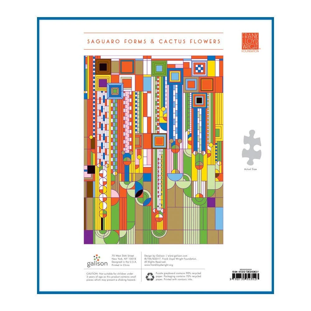 Frank Lloyd Wright Saguaro Cactus Forms Foil 1000 pc puzzle - Image 4