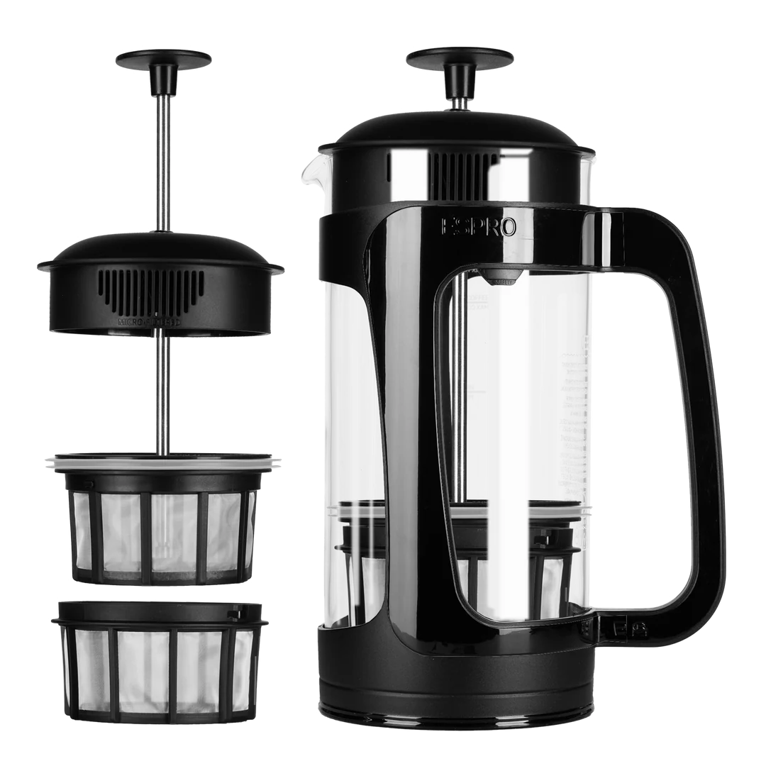 German Glass French Press, Black / 32 oz