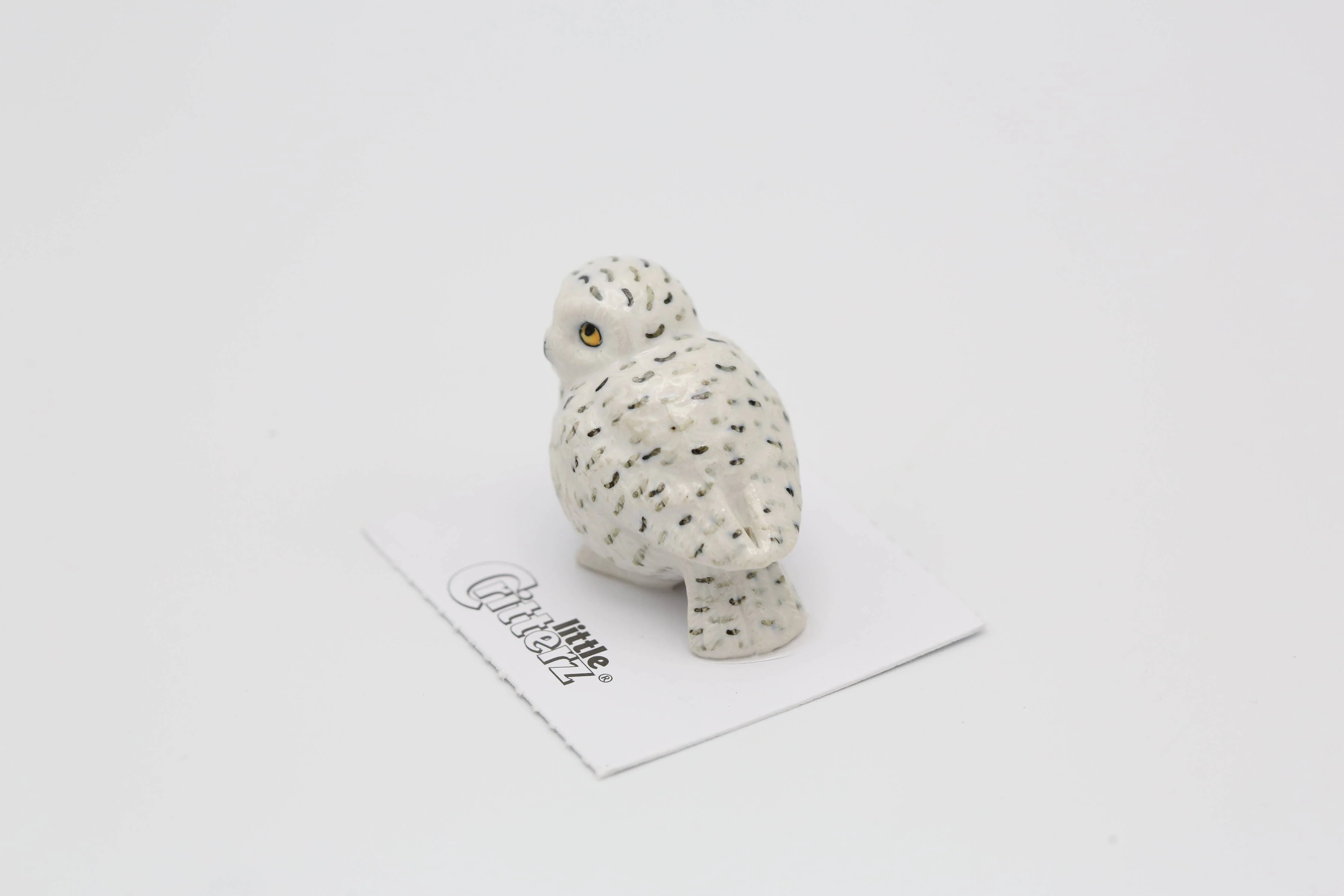 Ghost Snowy Owl Porcelain Miniature - Image 2