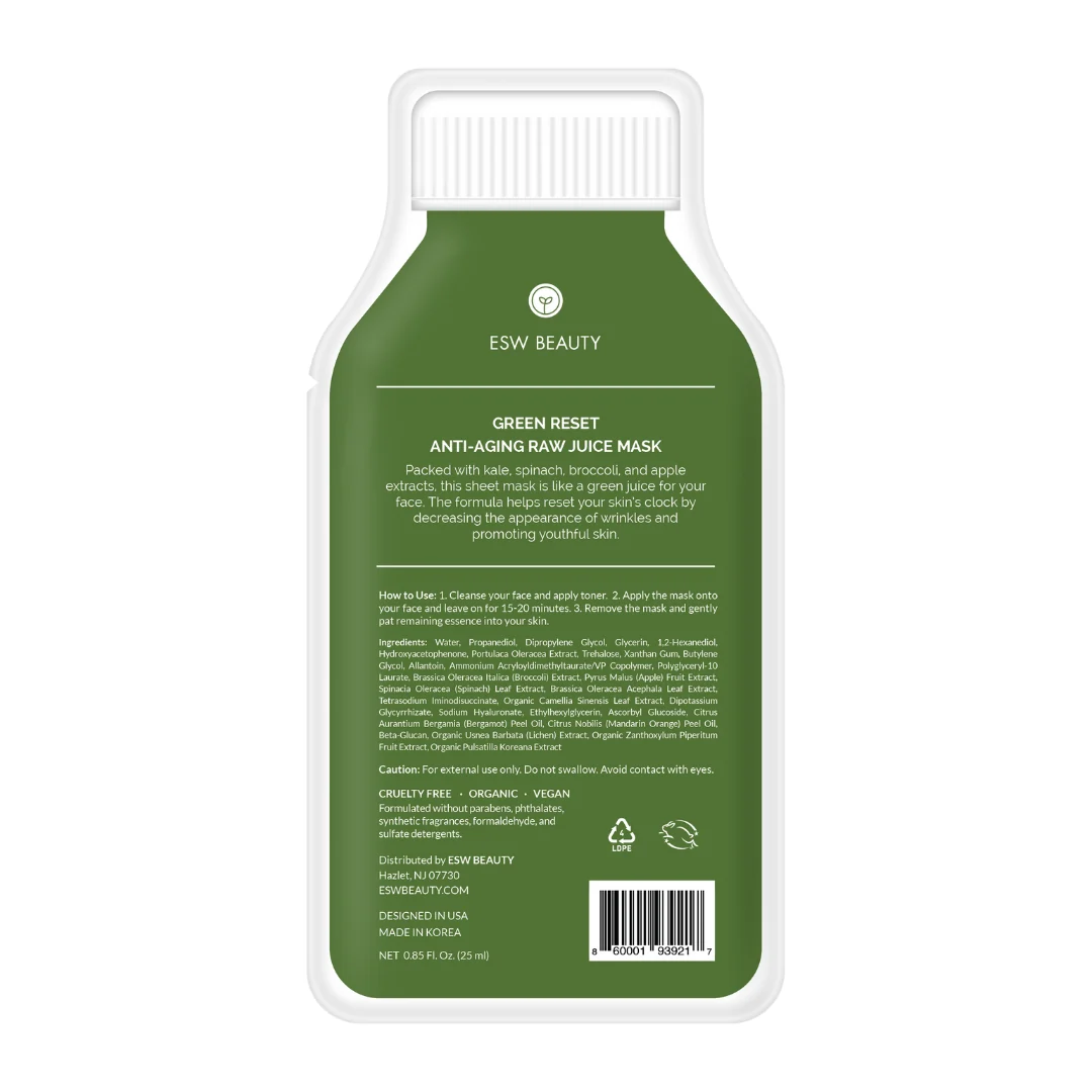 Green Reset Anti Aging Raw Juice Sheet Mask: Regular - Image 9