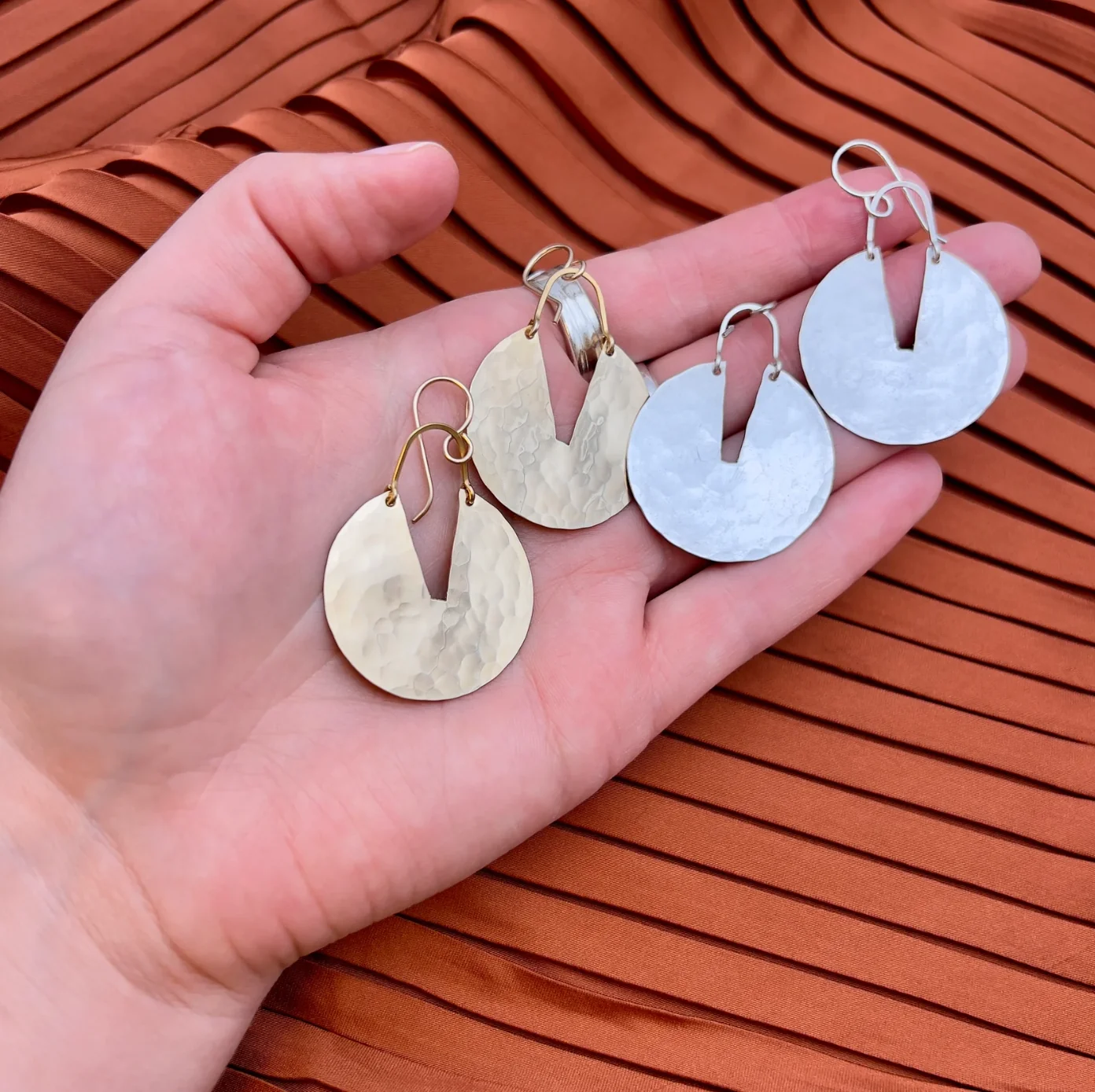Handmade Good Measure Earrings: Gold / Large - Image 3