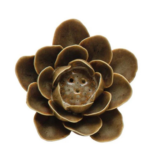 Handmade Stoneware Flower Incense Holder - Image 2