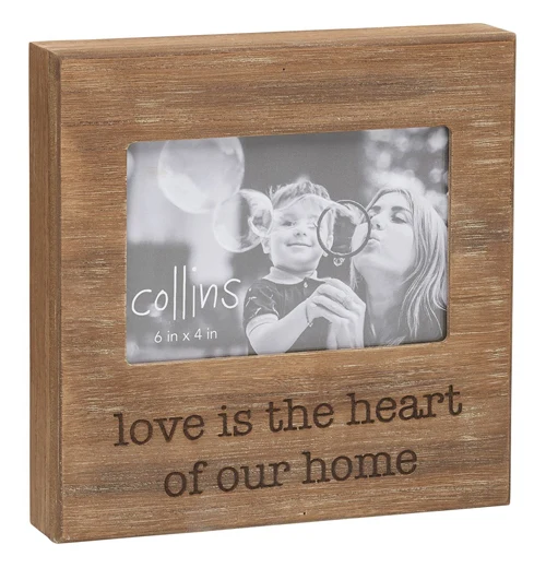 "Heart of Our Home" Wood Burned Photo Frame