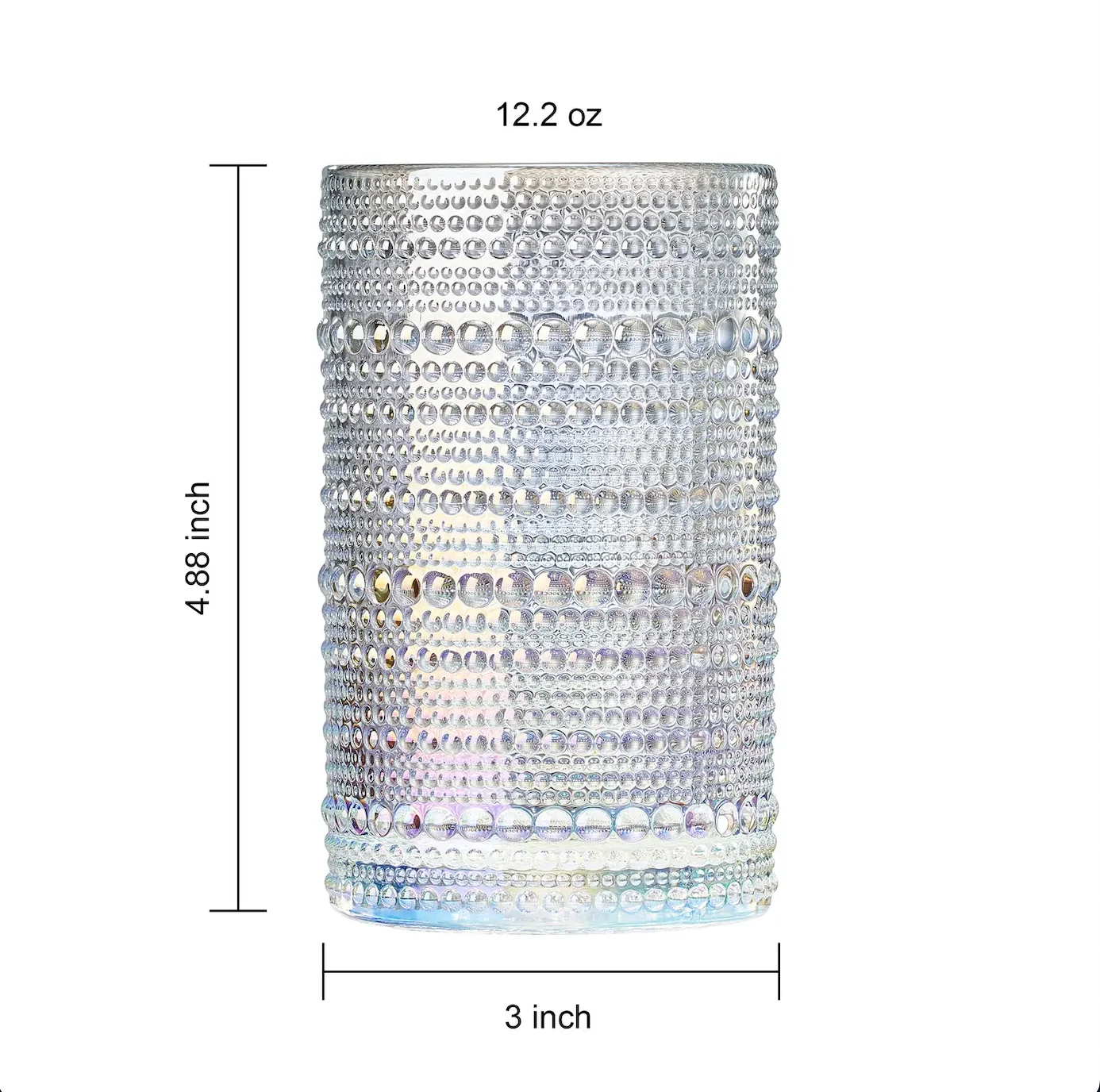 Hobnail Iridescent Beaded Highball Tumbler Glass - Image 2