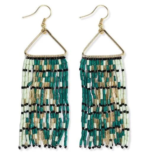 Patricia Mixed Luxe Bead Gradient Fringe Earrings - Image 2