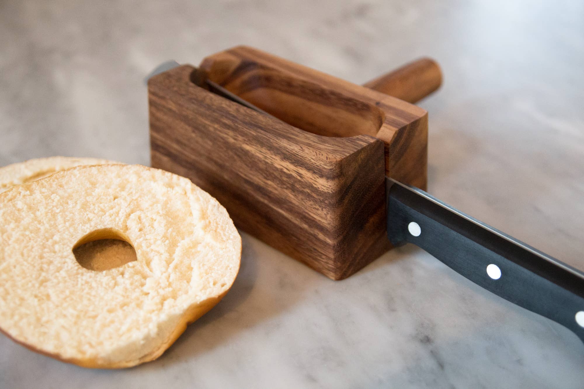 Ironwood Bagel Miter, Acacia Wood, 7" x 5.5" x 2.5" - Image 2