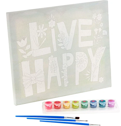 Live Happy Paint By Number Kit - Image 2