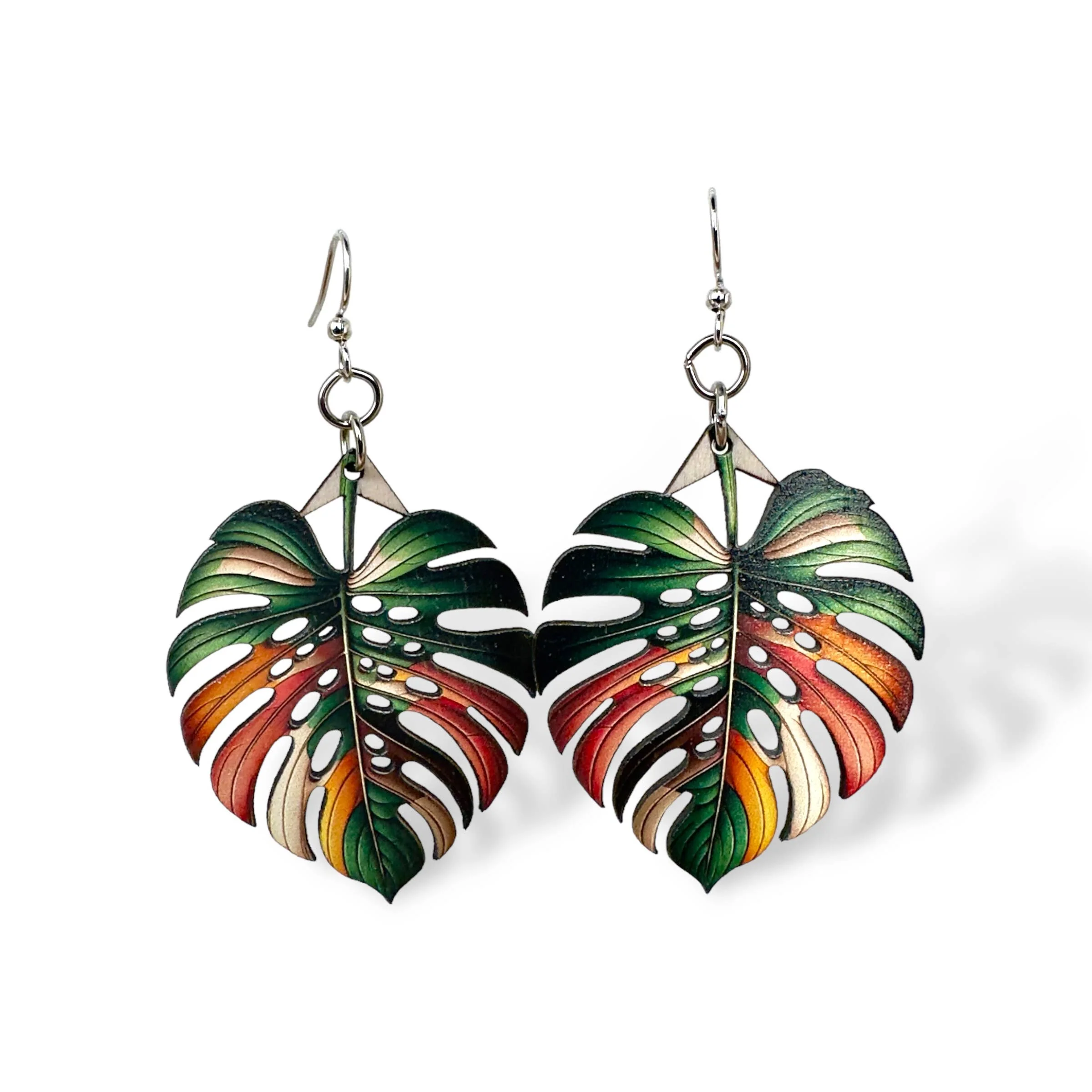 Monstera Leaf Earrings - Image 4
