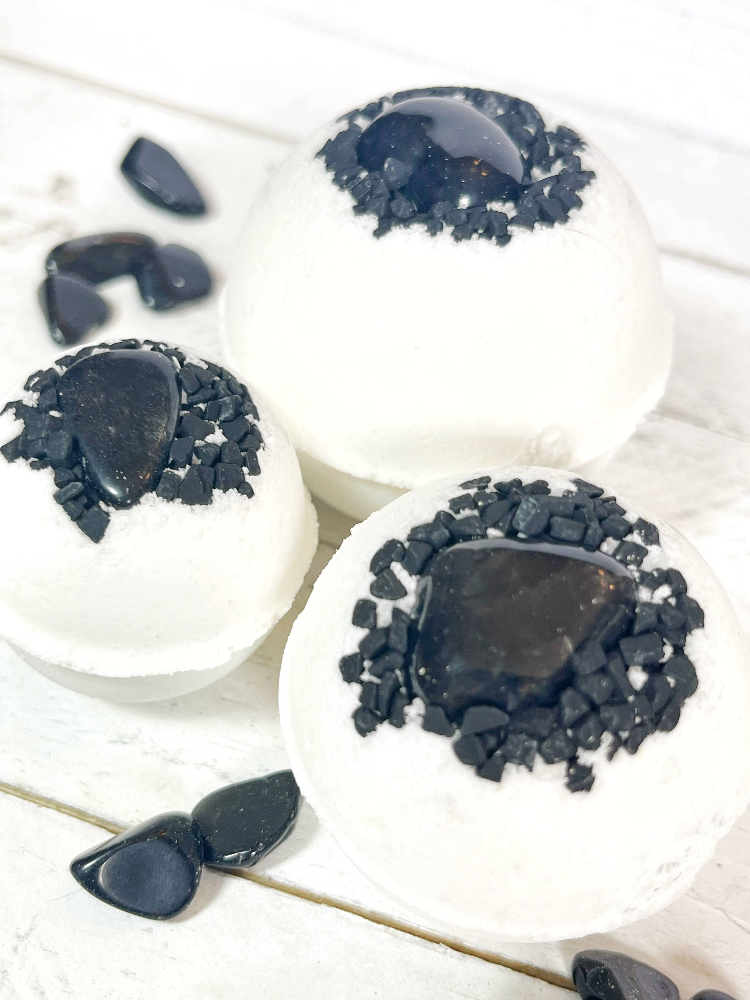Obsidian & Black Lava Salt Bath Bomb: Medium - Image 3