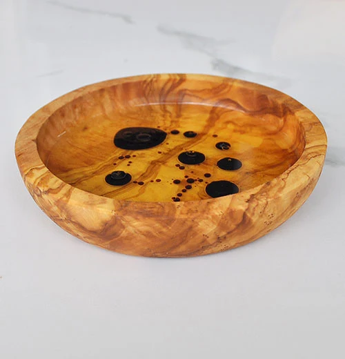 Olive Wood Dipping Bowl - Round - Large - 4.75” - Image 2