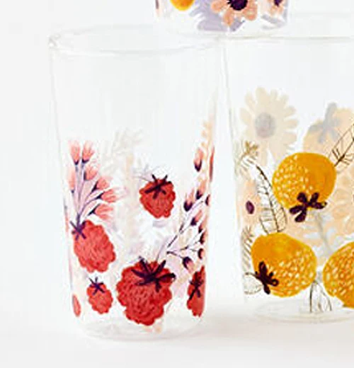 Berries and Florals Glass Tumbler - Image 2