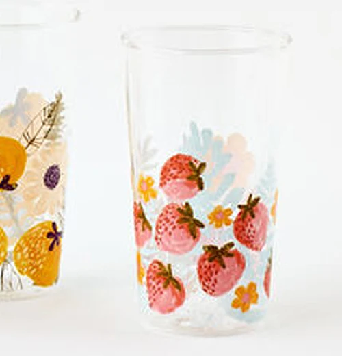 Berries and Florals Glass Tumbler - Image 3