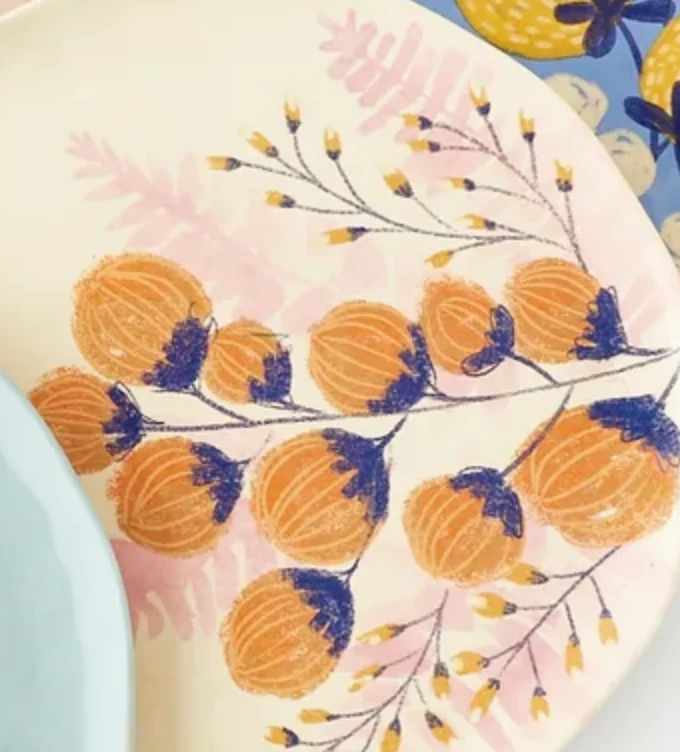 Berries & Florals 11" Melamine Plate - Image 7