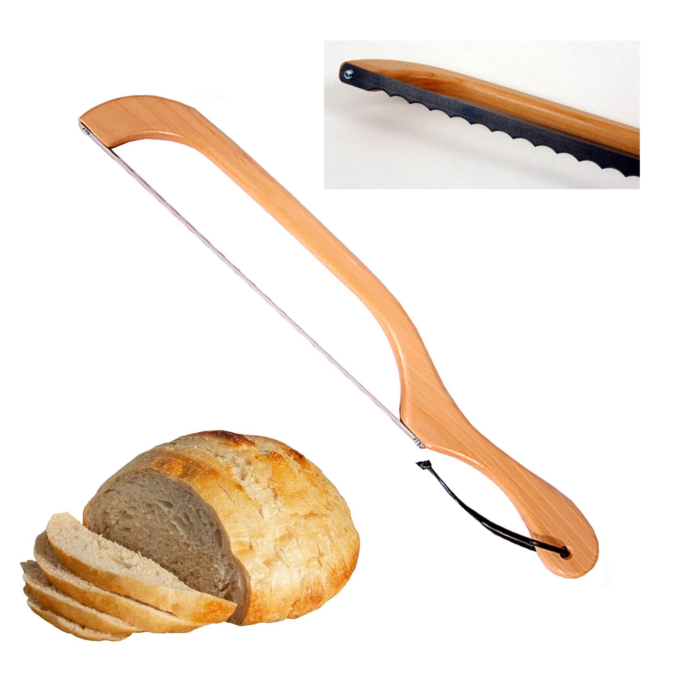 Out of the Woods Bread & Bagel Slicer - Natural Alder Finish: Right Handed - Image 2
