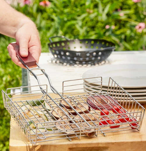 Outset Silver BBQ Grill Basket - Image 2