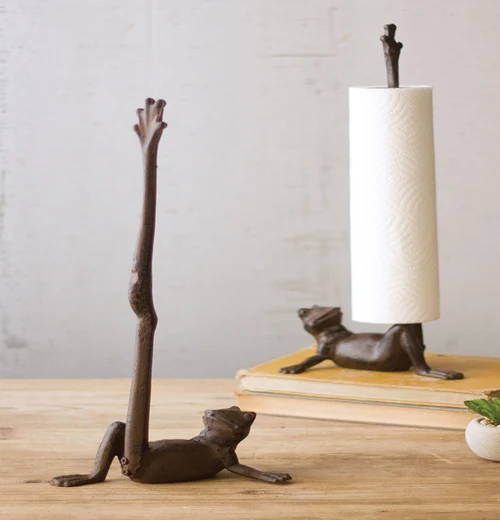 Paper Towel Holder, Cast Iron Frog - Image 2