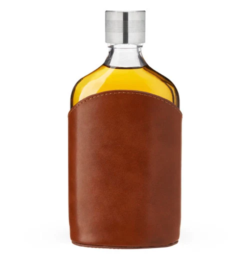 Parker Leather Wrapped Glass Flask - Image 2