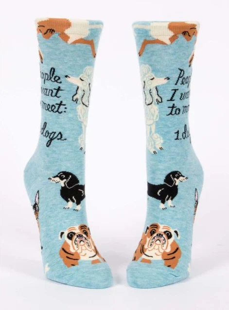 "People I Want to Meet: Dogs" Crew Socks - Image 2