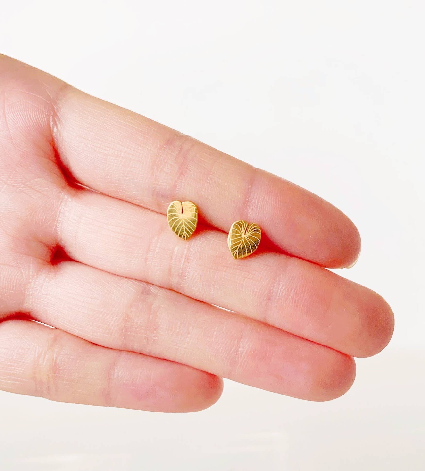 Philodendron Gloriosum Plant Studs | Hypoallergenic: Stainless Steel - Image 2