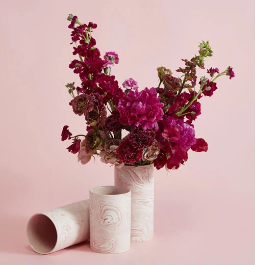 Pink Marbleized Vase - Image 3