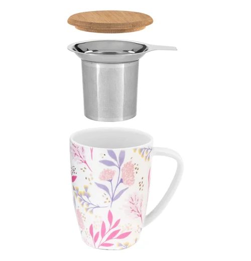 "Bailey: Botanical Bliss" Ceramic Tea Mug and Infuser - Image 3
