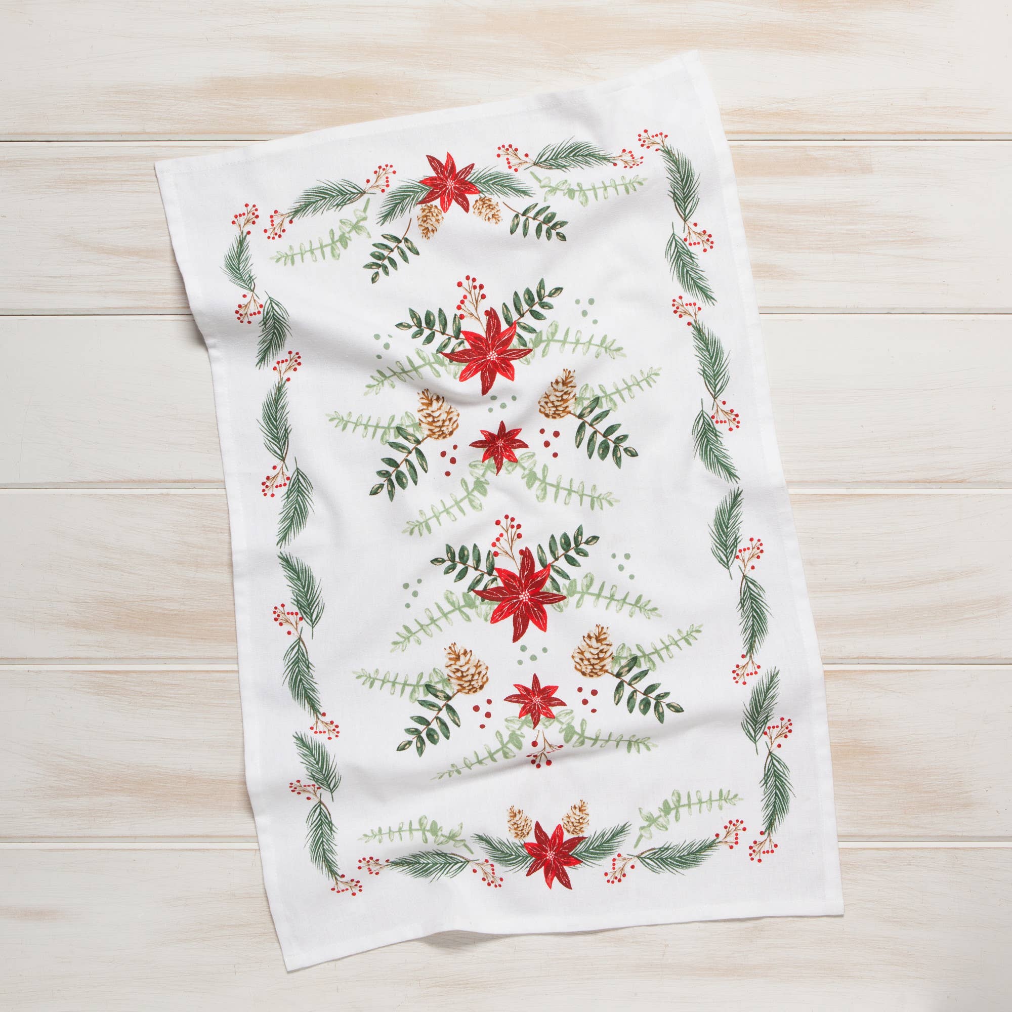 Poinsettia Christmas Dishtowel - Image 2