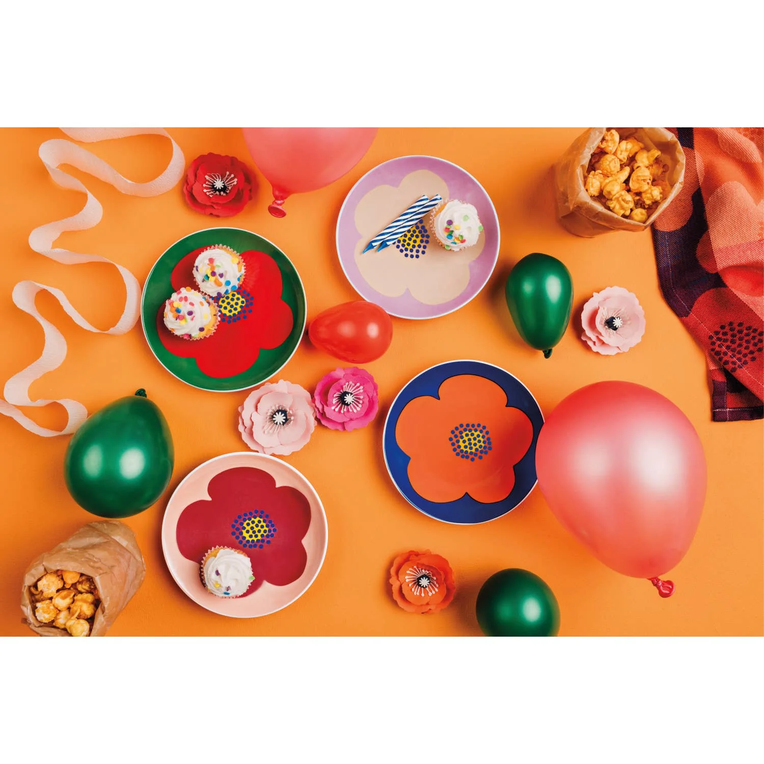 Poppy Appetizer Plates, Set of 4 Mixed Colors - Image 2