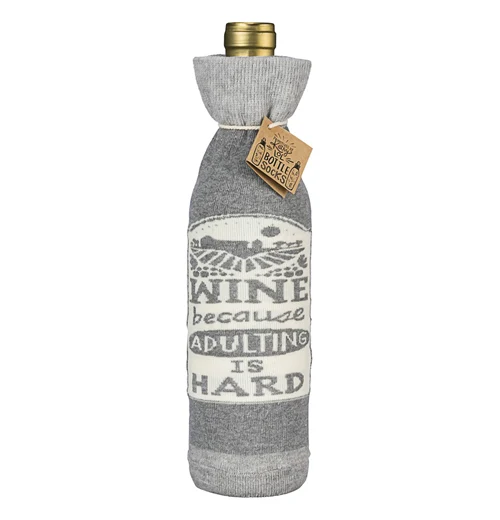 Bottle Sock "Wine Because Adulting Is Hard" - Image 2