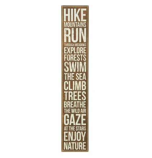 Box Sign "Hike Mountains"