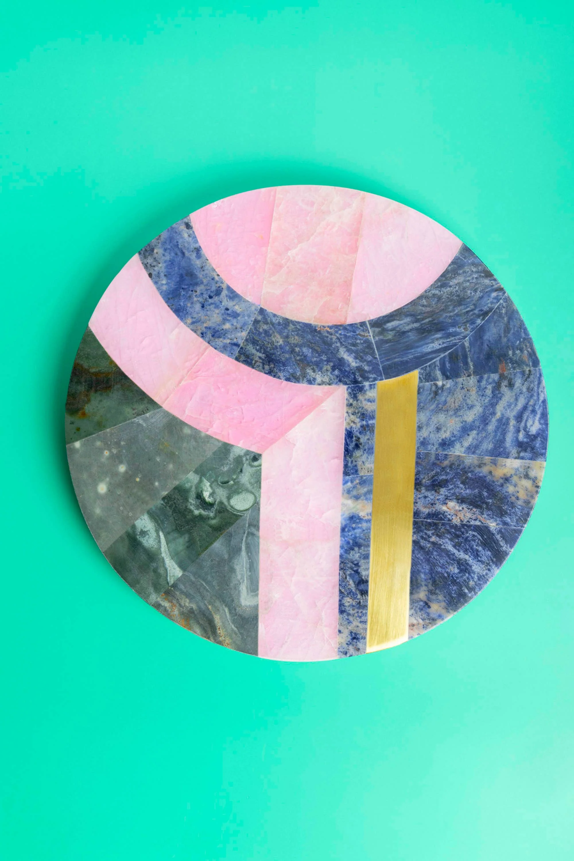 Round Colorful Marble Cheese Board, 12" - Image 2