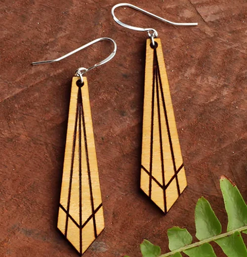 Rise Wood Earrings - Image 2